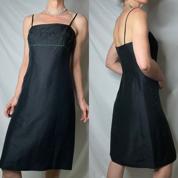 Ann‎ Taylor 100% silk flower garden beaded dress floral vintage Y2K 90s fairy - Picture 10 of 15